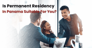 A couple meeting with Panama immigration consultant. 
