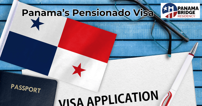 Flag of Panama along with visa application and passport, depicting retiring in Panama vs. Southern Europe.